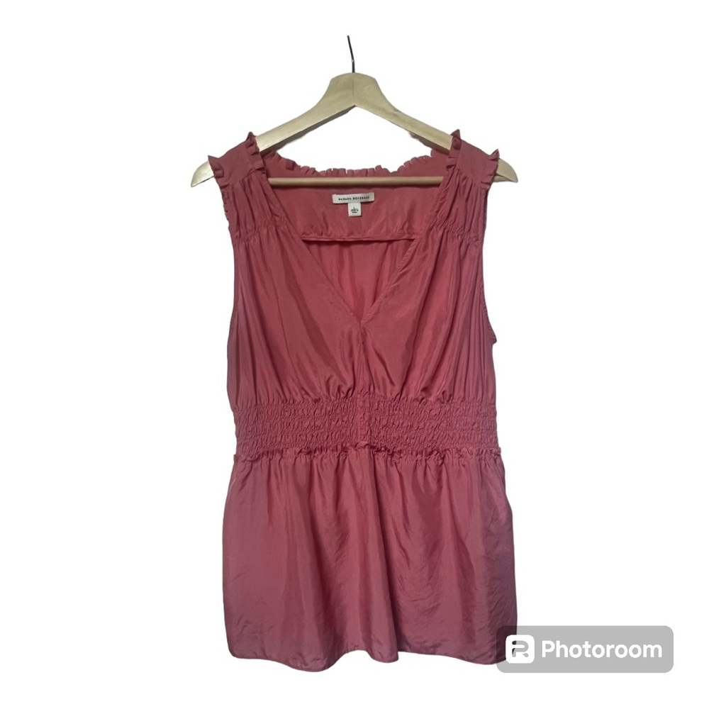 COPY - Banana Republic 100% silk sleeveless blouse with smocked waist size large